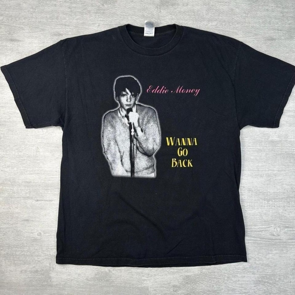 Vintage Eddie Money Shirt Adult XL Black Music Band Take Me Home Tonight Concert